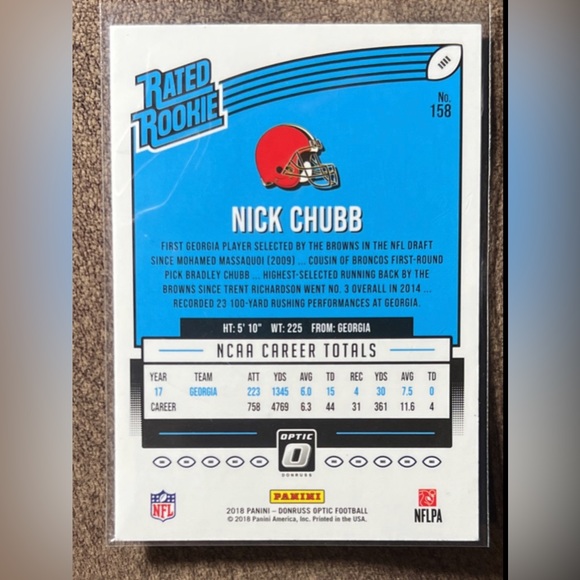 Nick Chubb Rated Rookie - Picture 2 of 2